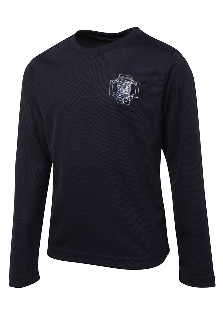 Palmerston North Girls High LS Sports Tee Navy