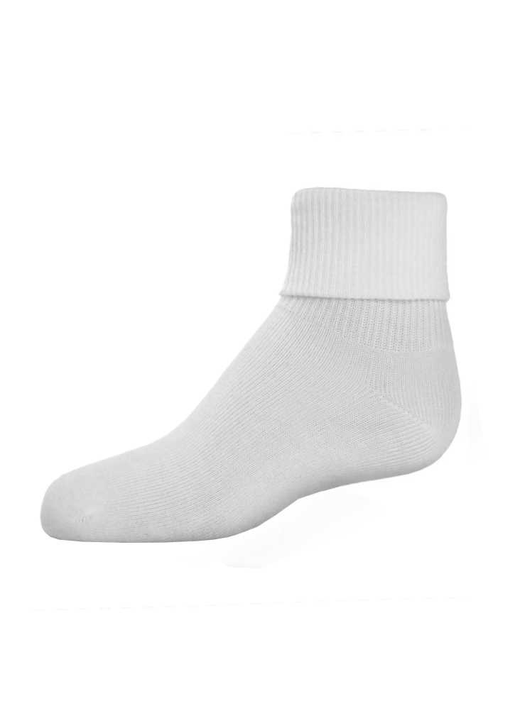 Ankle Sock Turnover Top 3 Pack White