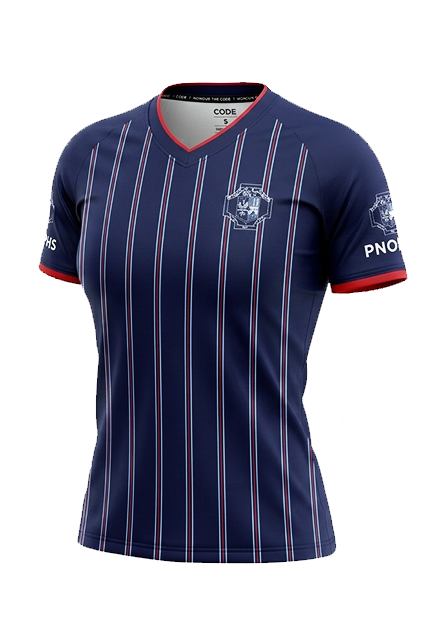 Palmerston North Girls High Sport Tee SS Navy/Sky/Red